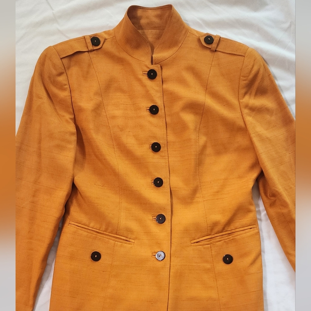 Dana Buchman %100 Silk Blazer Sz 4 - Picture 2 of 10